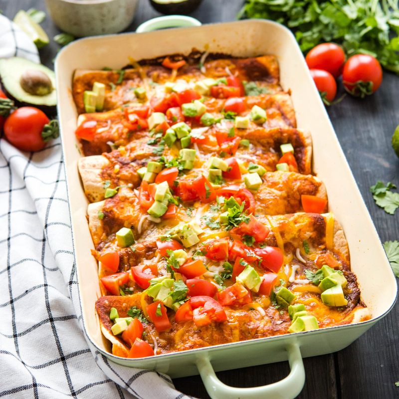 Sweet Potato And Black Bean Enchiladas