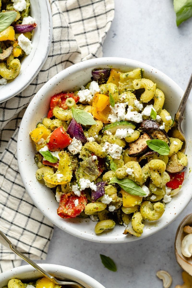 Pesto Pasta Salad With Roasted Vegetables