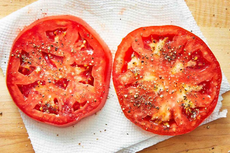 Let Tomatoes Sit On paper Towel First