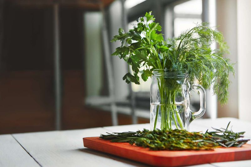 Store Herbs Like Flowers