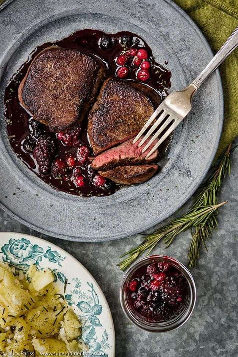 Venison Tenderloin With Blackberry Port Sauce