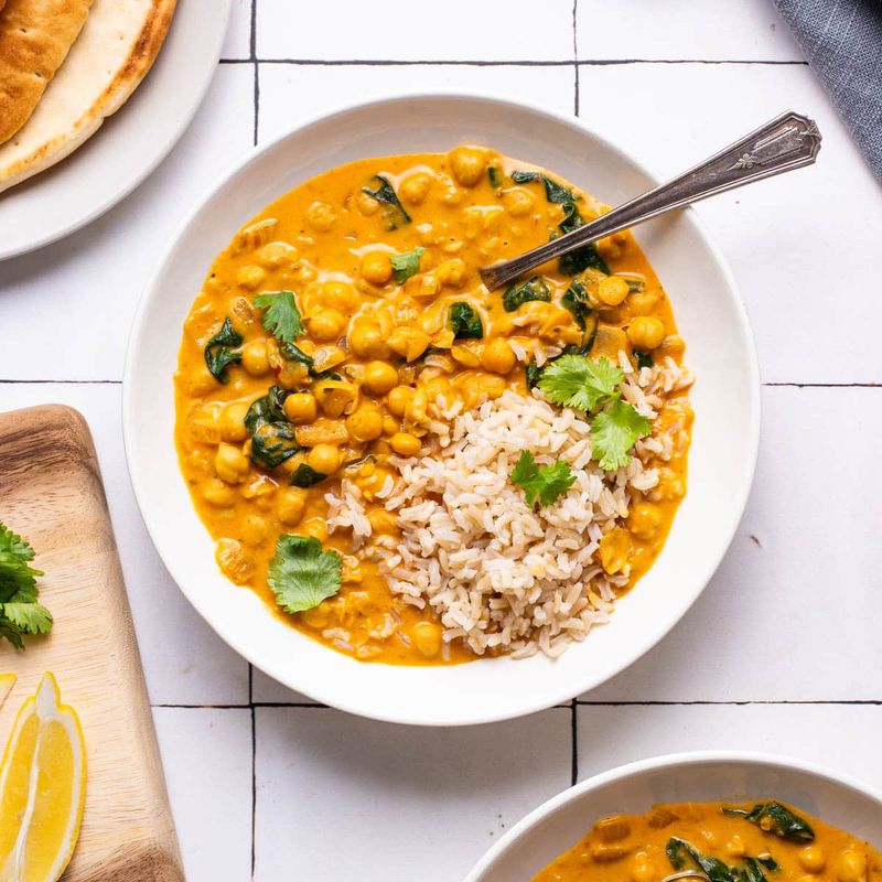 Savory Chickpea And Spinach Curry