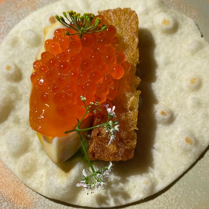Breakfast Taco With Ajitama Egg & Trout Roe