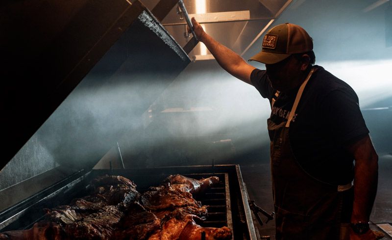 Cooked Over Hardwood Coals Only