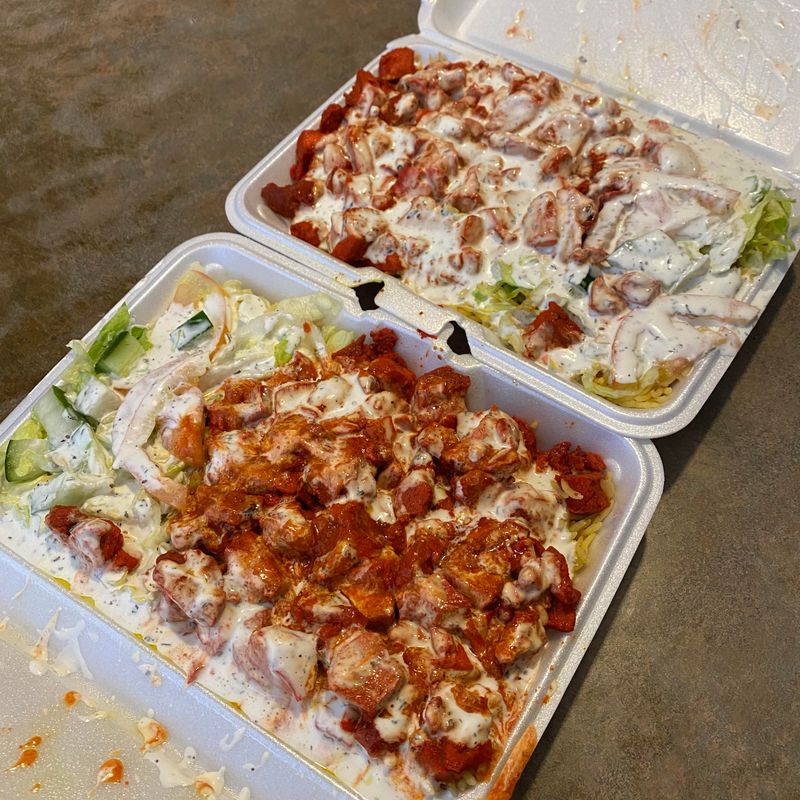 Halal Cart Chicken Over Rice With White & Hot Sauces