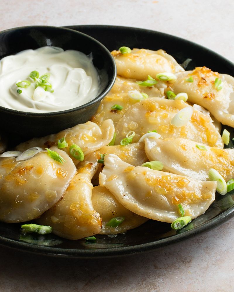 Pierogies With Sour Cream