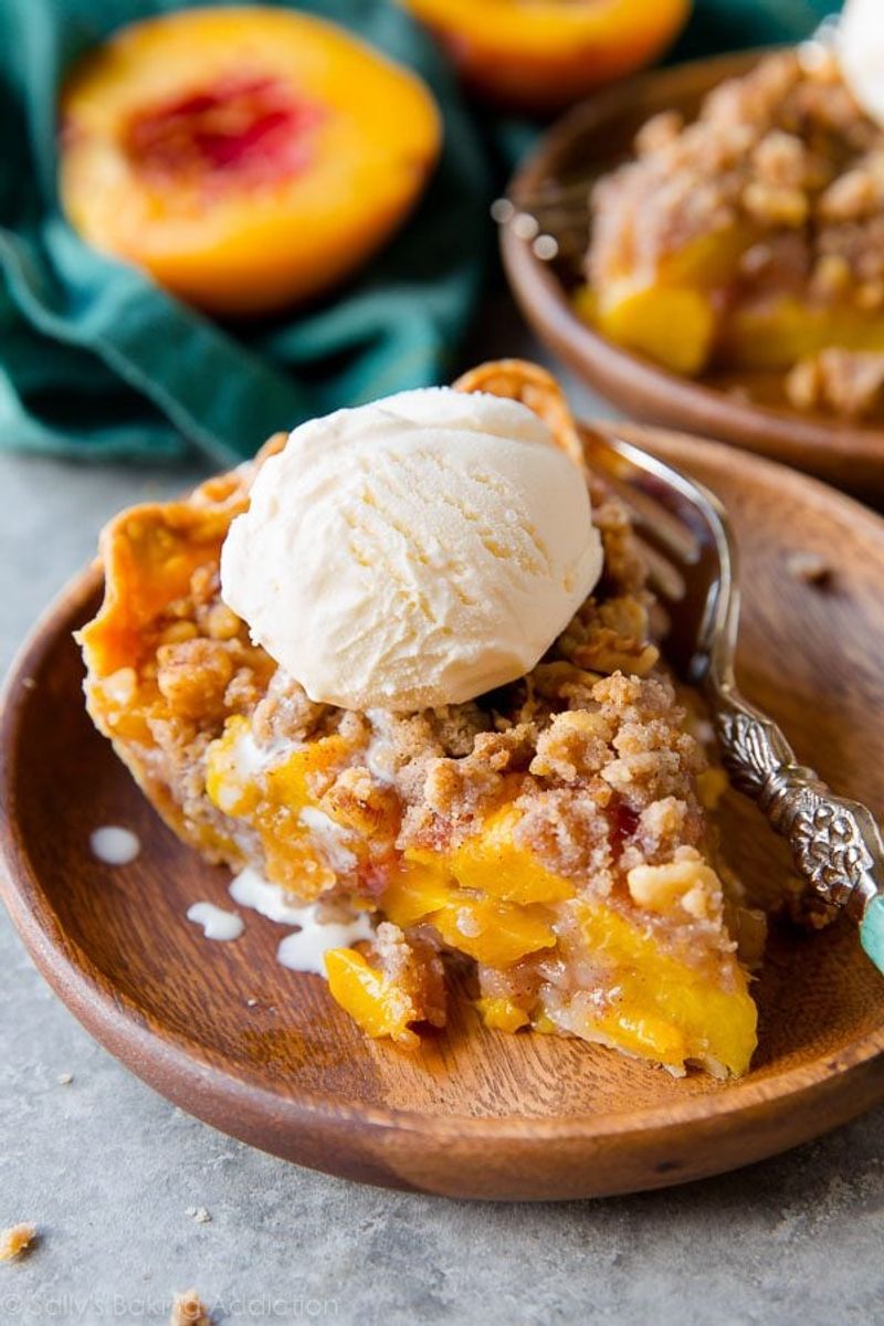 Peach Crumble with Candied Ginger