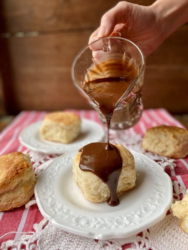 Chocolate Gravy with Biscuits