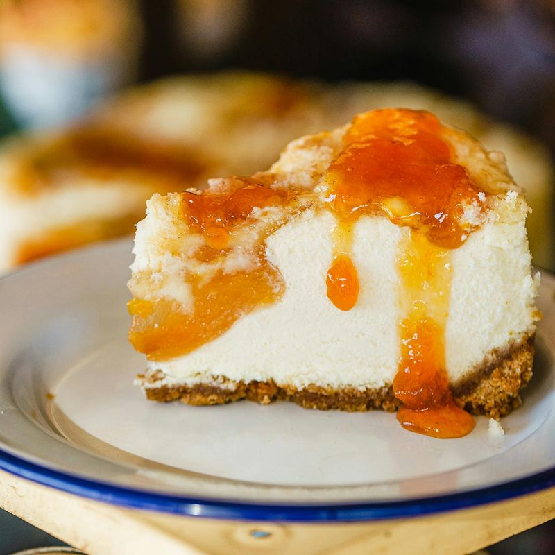 Honey Cheesecakes Peach Crumble Cheesecake