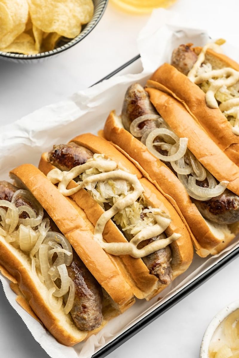 Bratwurst At The Hot Counter