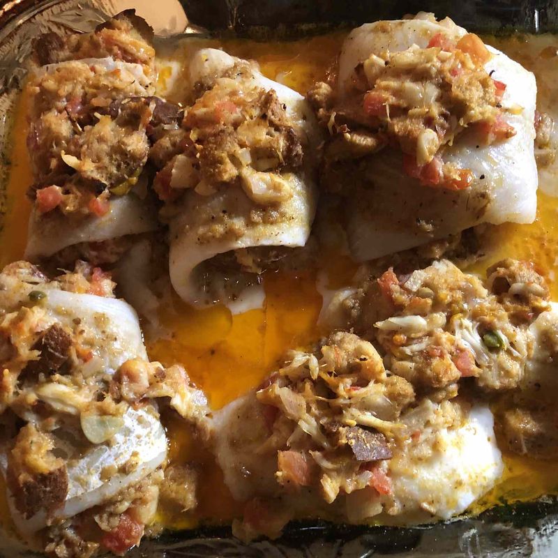 Stuffed Haddock with Mystery Filling