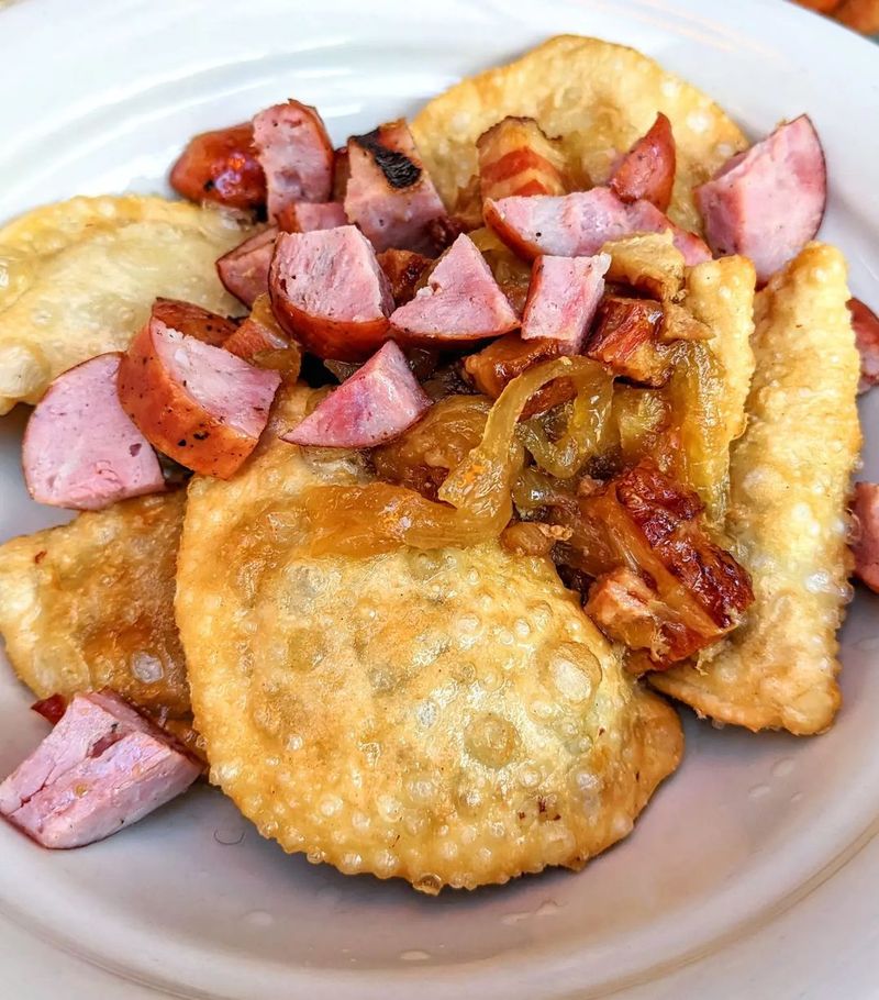 Pierogi-Topped Breakfast At Veselka