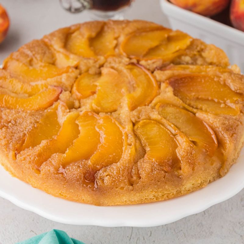 Peach Upside-Down Cake from Back in the Day Bakery
