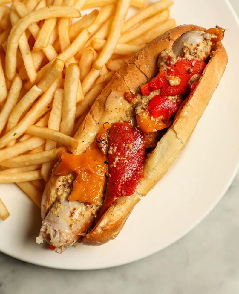 Alligator Sausage Sandwich